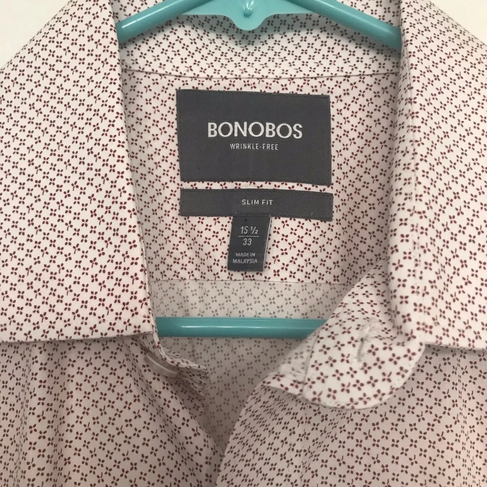 Men’s Bonobos Slim Fit 100% Cotton Shirt - Size 15.5 / 33 - Picture 1 of 7